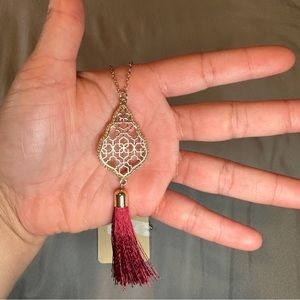 Elegant Gold Plated Tassel Necklace